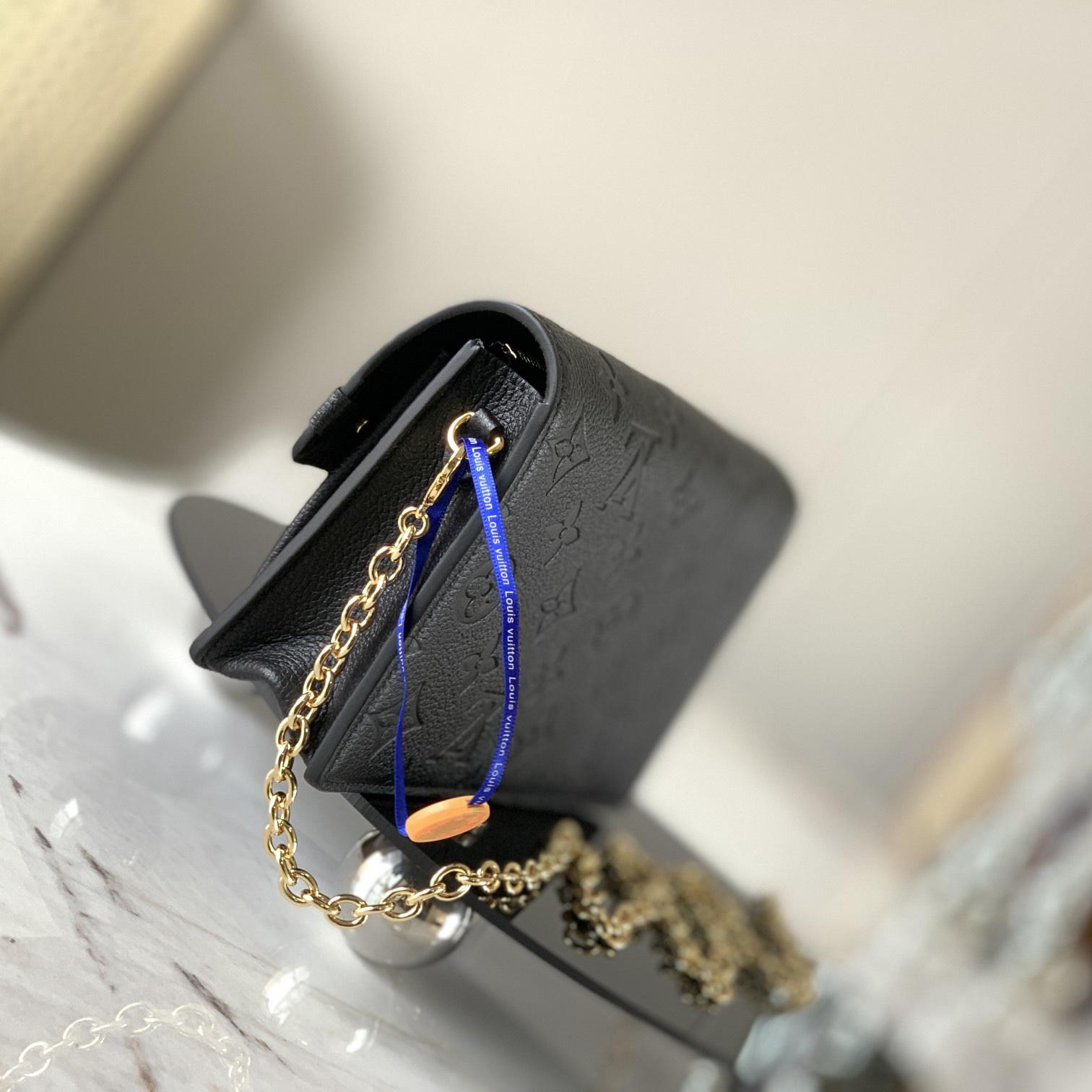 Louis Vuitton Black Monogram Empreinte Leather Vavin Wallet On Chain (19x 12.5 x 4 cm)    M67839 - DopestKickz