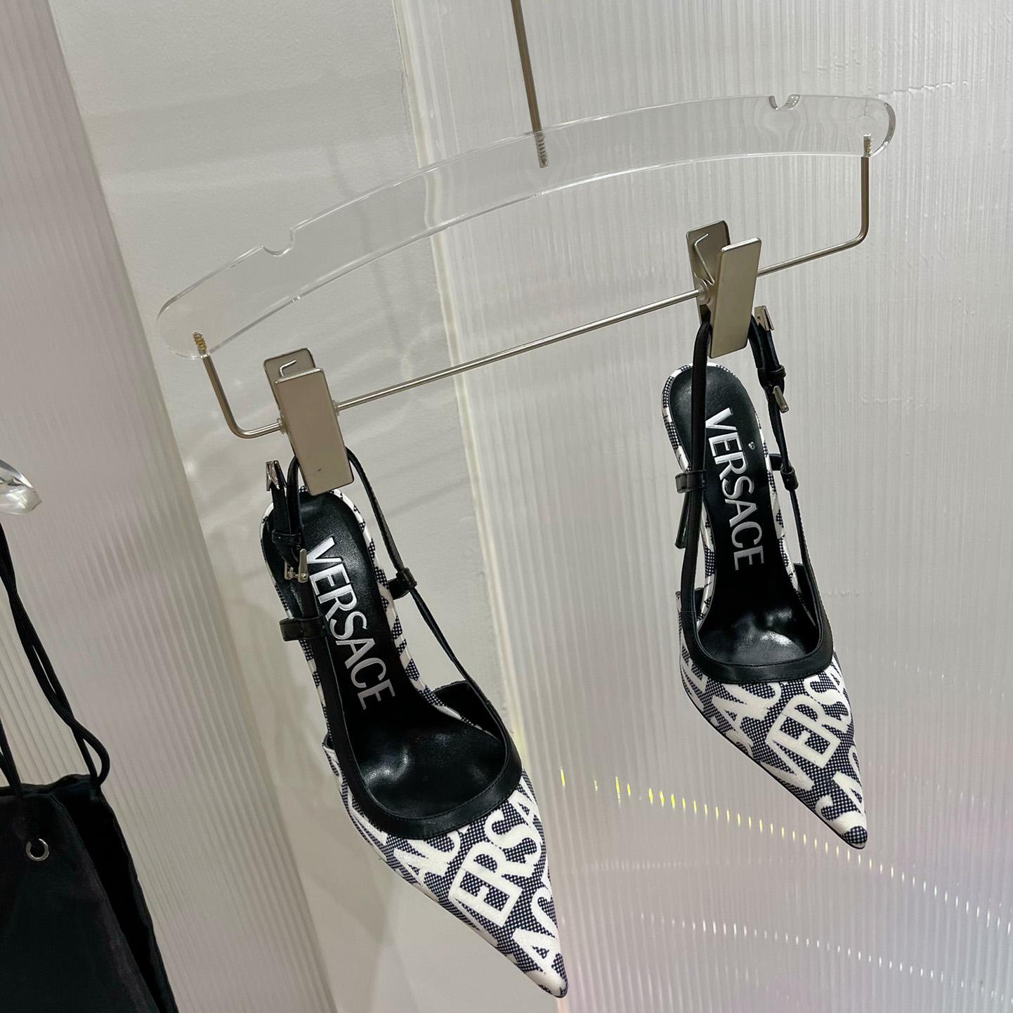 Versace Logo-jacquard 110mm Slingback Pumps - DopestKickz