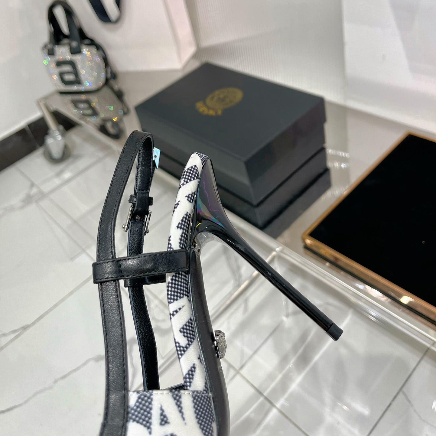 Versace Logo-jacquard 110mm Slingback Pumps - DopestKickz