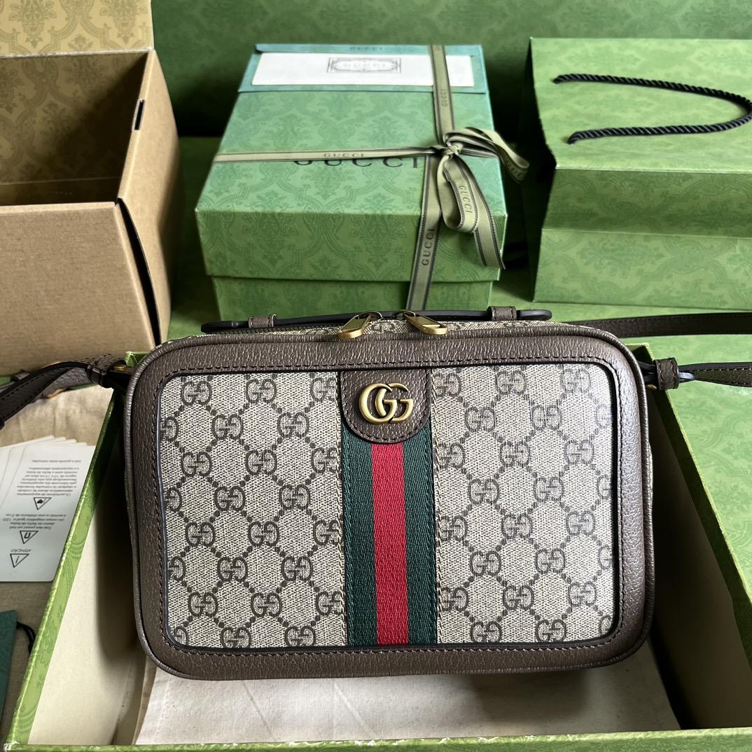 Gucci Ophidia Small Shoulder Bag With Web (24x 16x 7cm) - DopestKickz