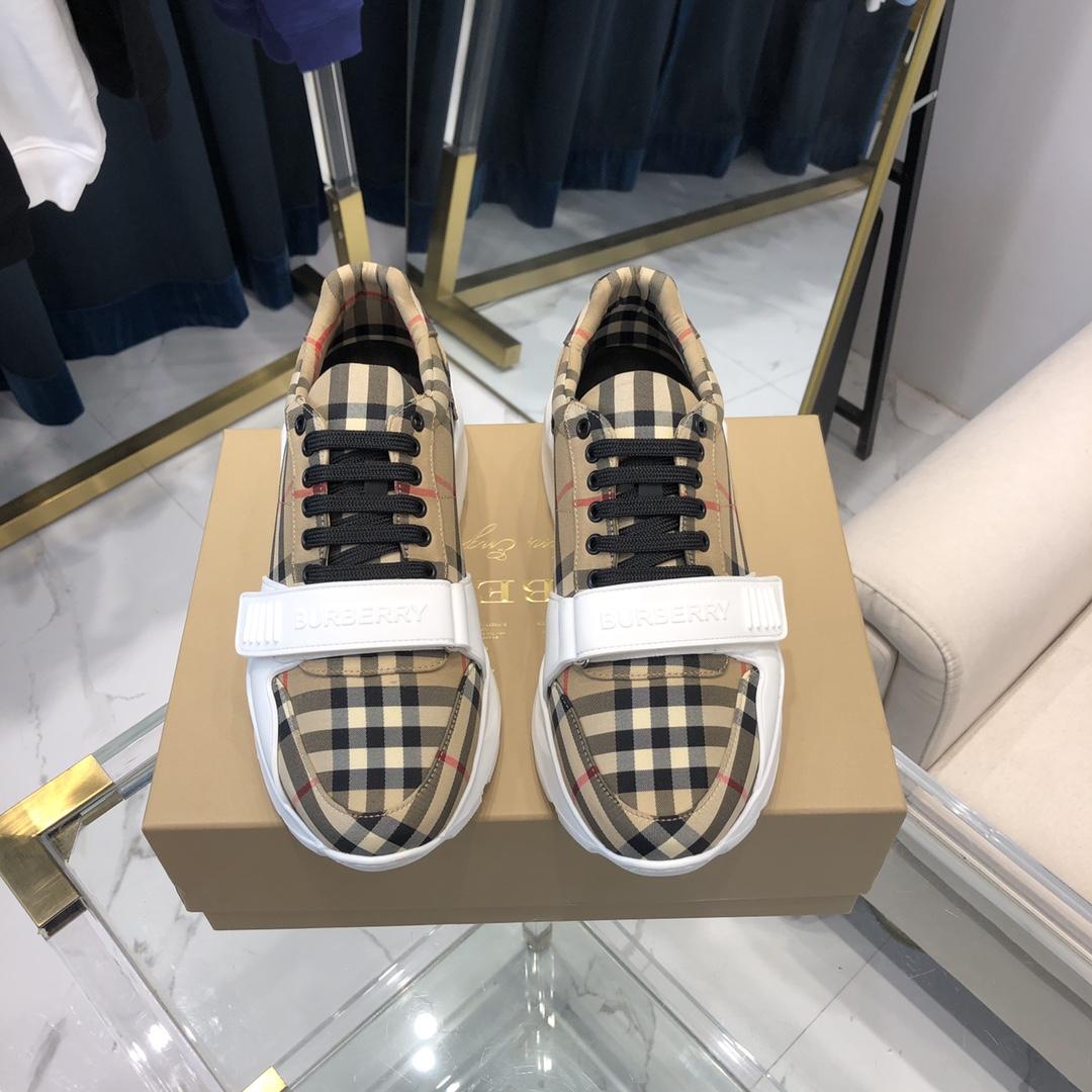 Burberry Check, Suede and Leather Sneakers - DopestKickz