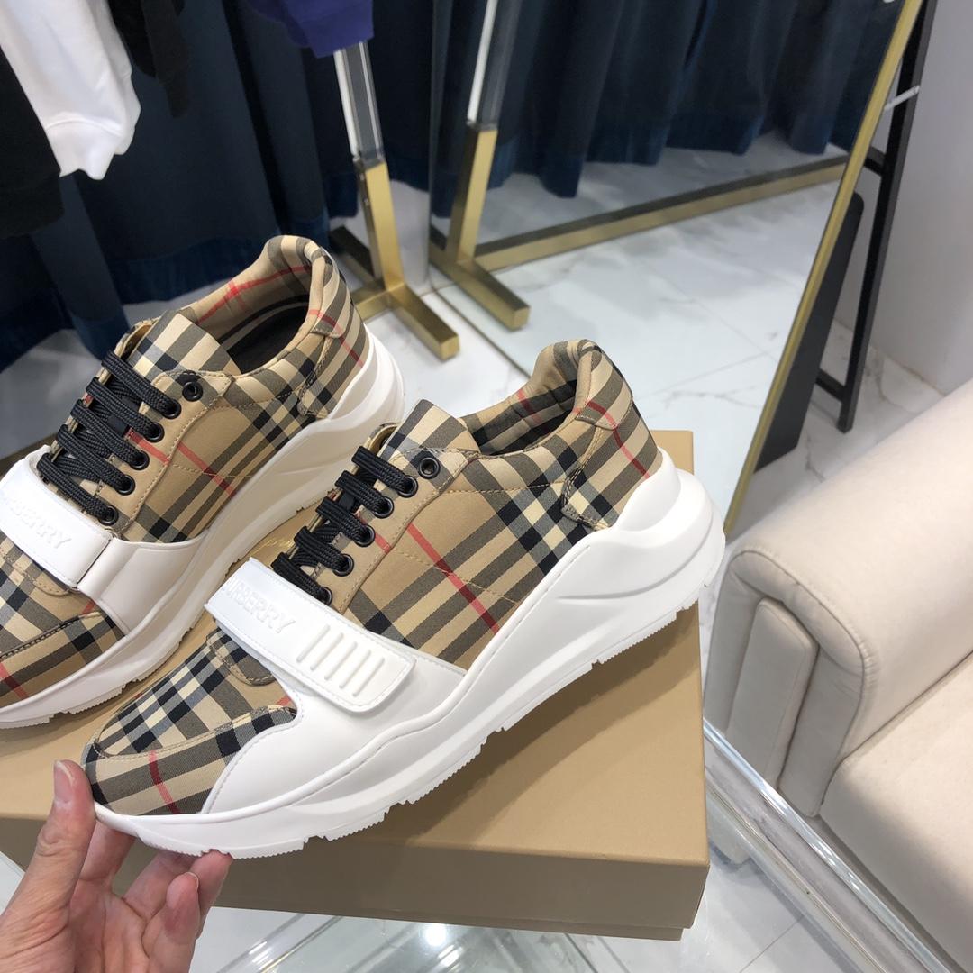 Burberry Check, Suede and Leather Sneakers - DopestKickz