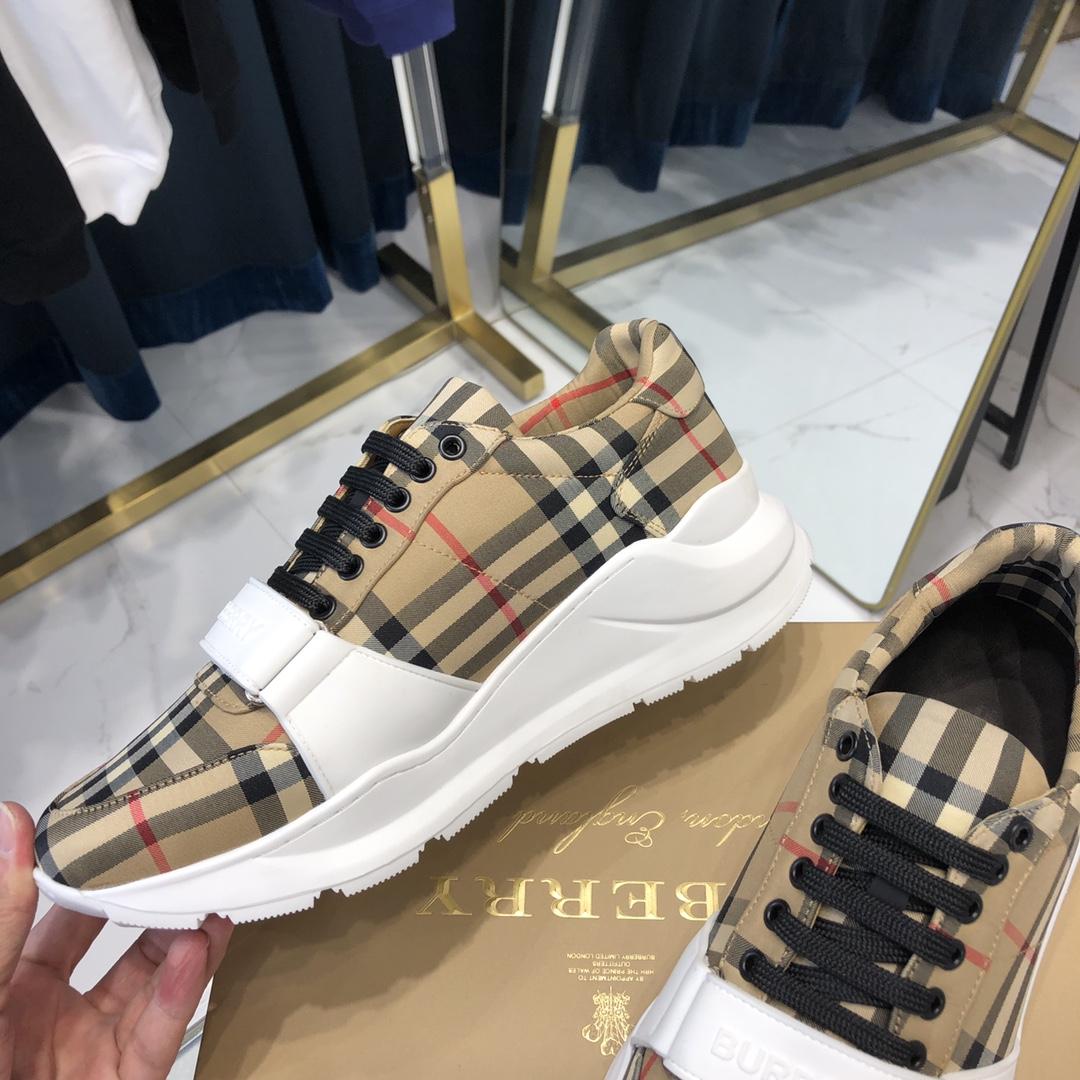 Burberry Check, Suede and Leather Sneakers - DopestKickz
