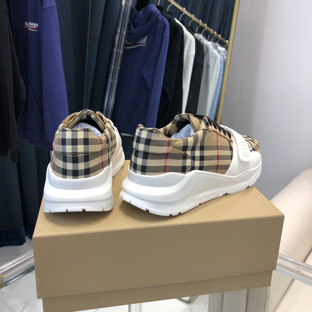 Burberry Check, Suede and Leather Sneakers - DopestKickz