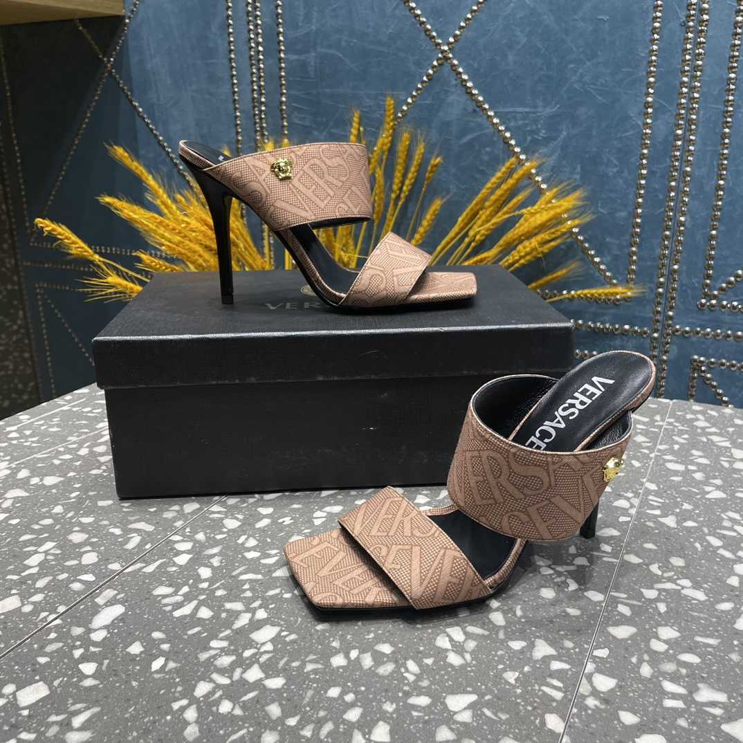 Versace Allover High Heel Mules - DopestKickz