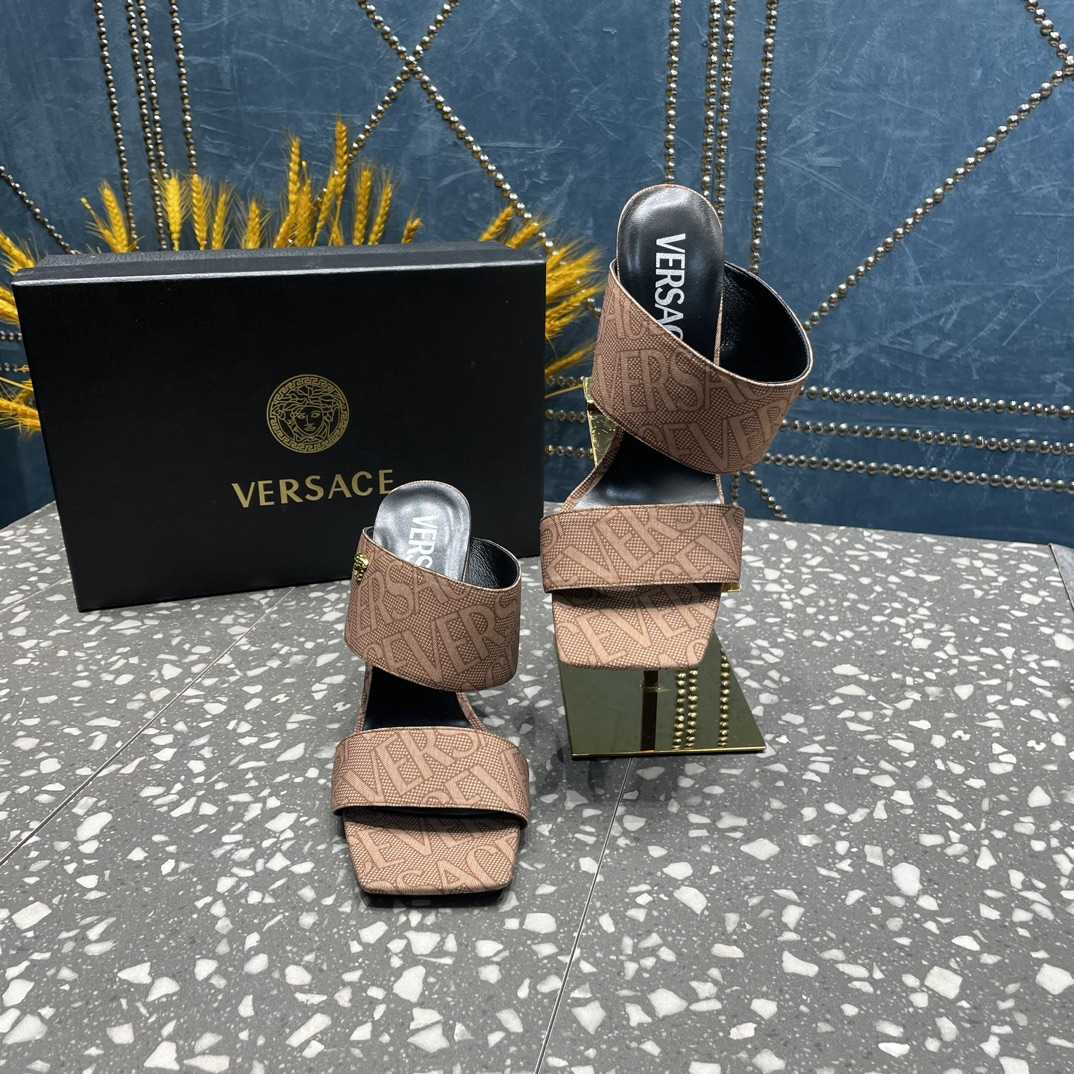 Versace Allover High Heel Mules - DopestKickz