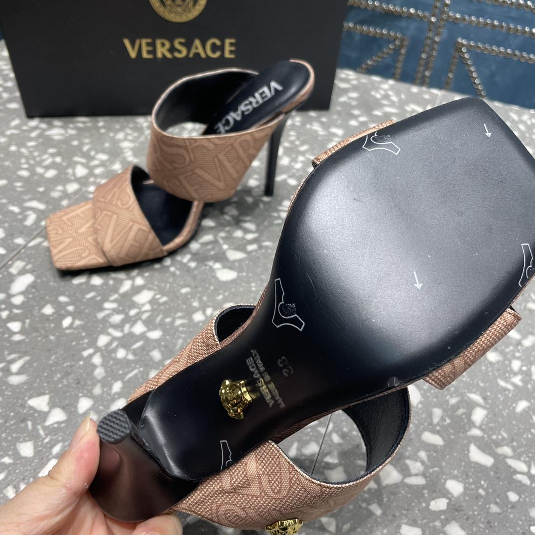 Versace Allover High Heel Mules - DopestKickz
