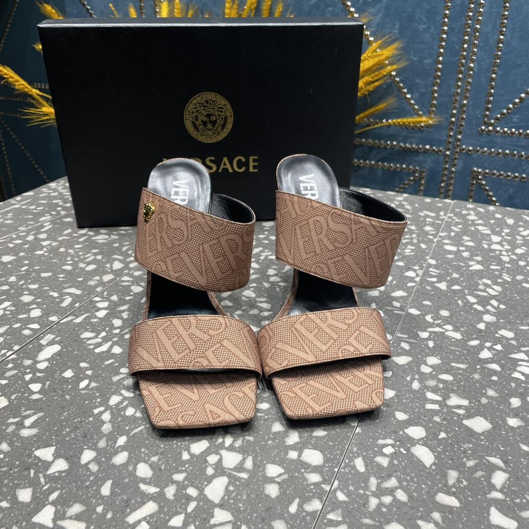Versace Allover High Heel Mules - DopestKickz