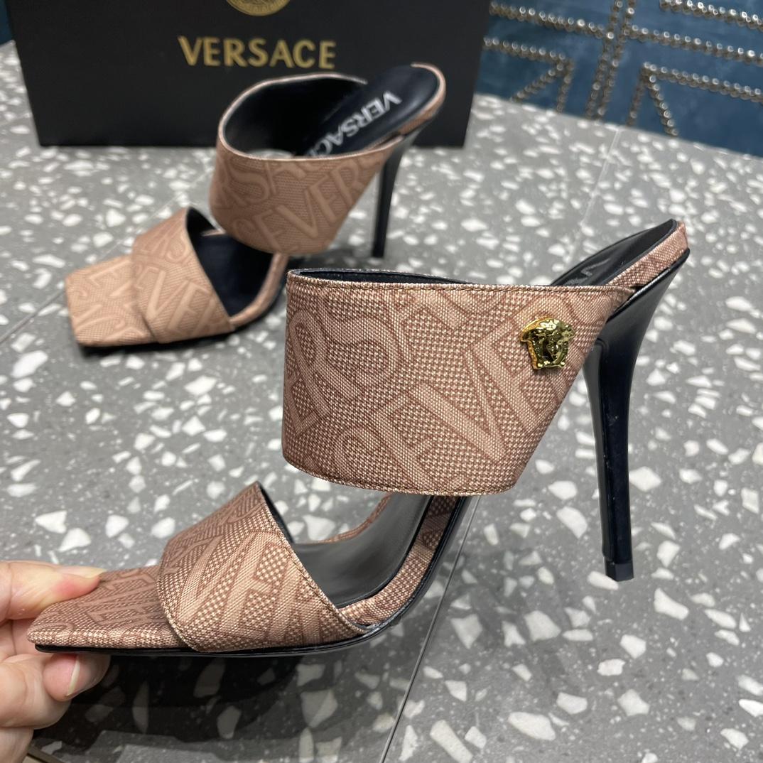 Versace Allover High Heel Mules - DopestKickz