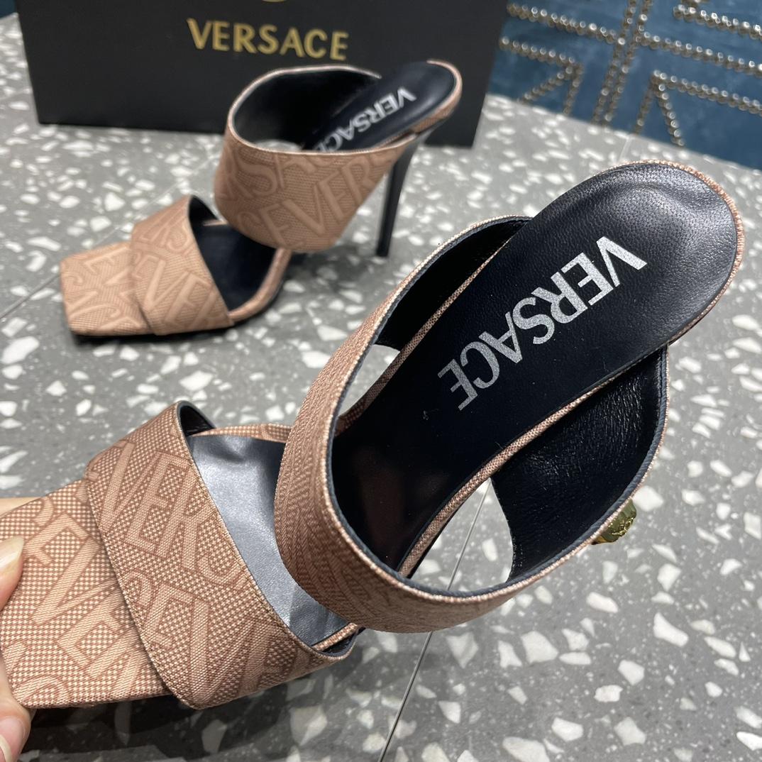 Versace Allover High Heel Mules - DopestKickz