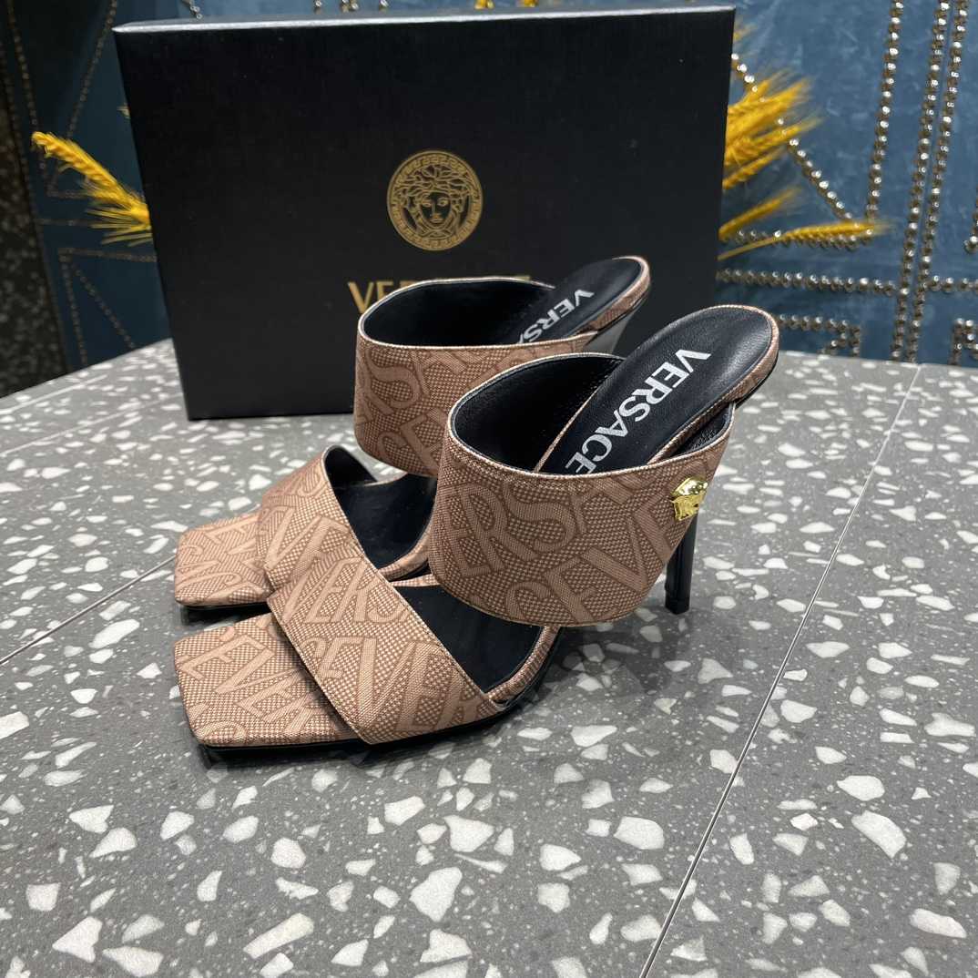 Versace Allover High Heel Mules - DopestKickz