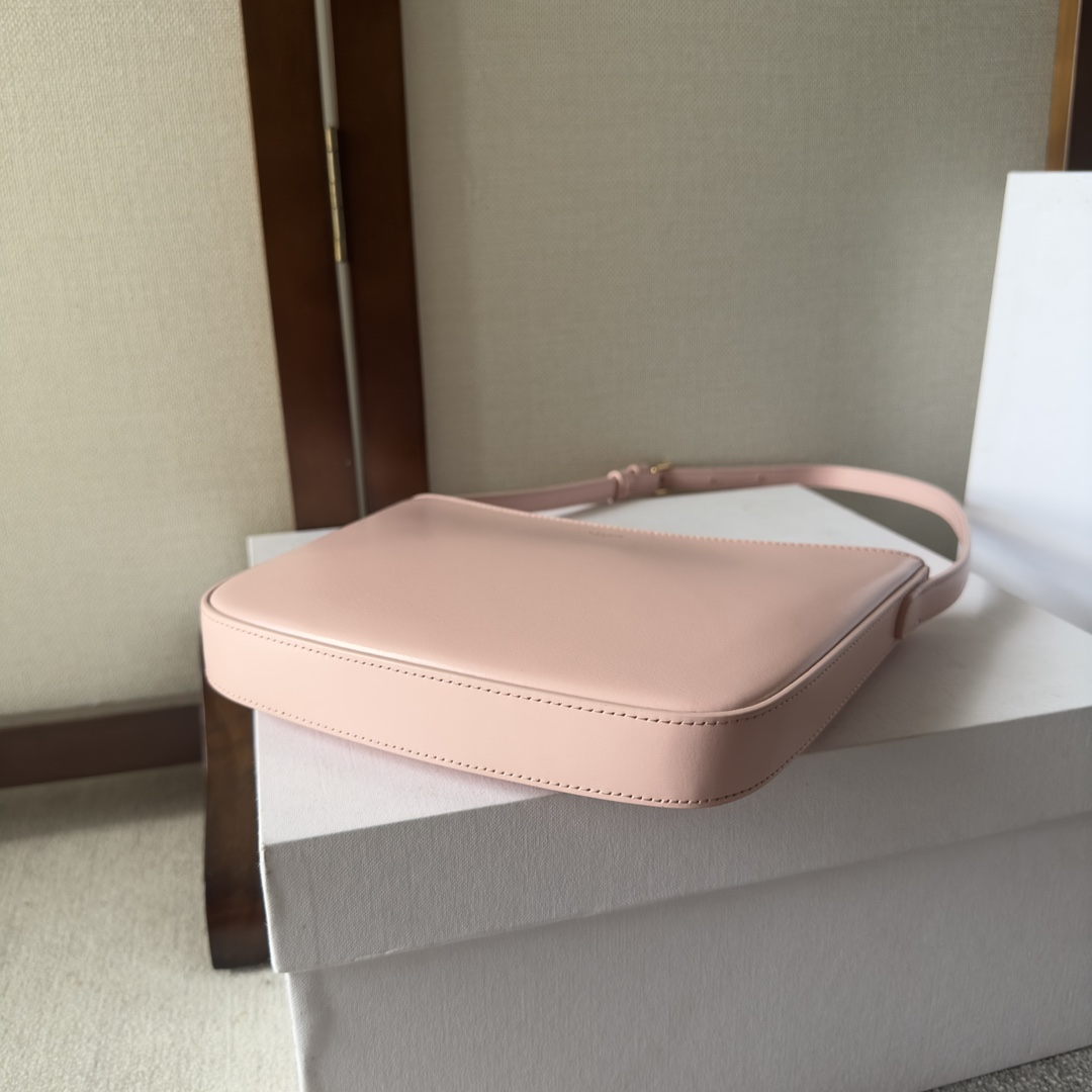 Celine Medium Celine Croque Bag In Shiny Calfskin Pink - DopestKickz