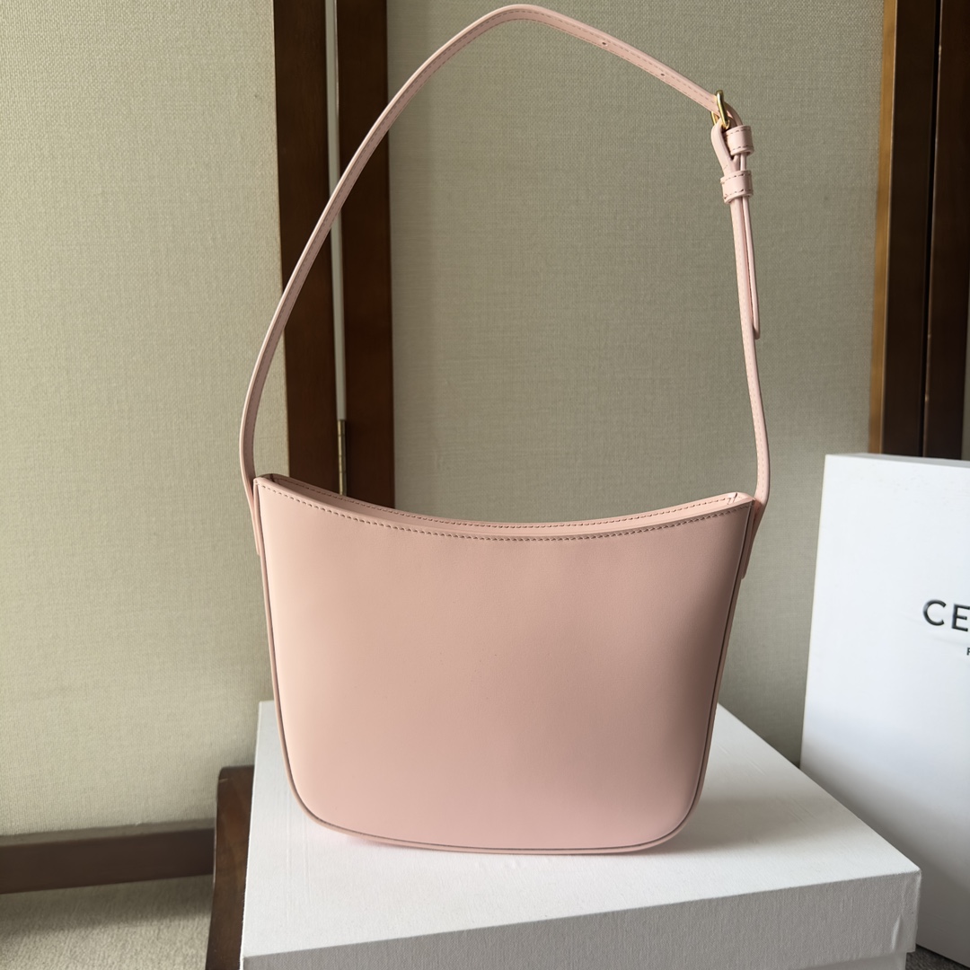 Celine Medium Celine Croque Bag In Shiny Calfskin Pink - DopestKickz
