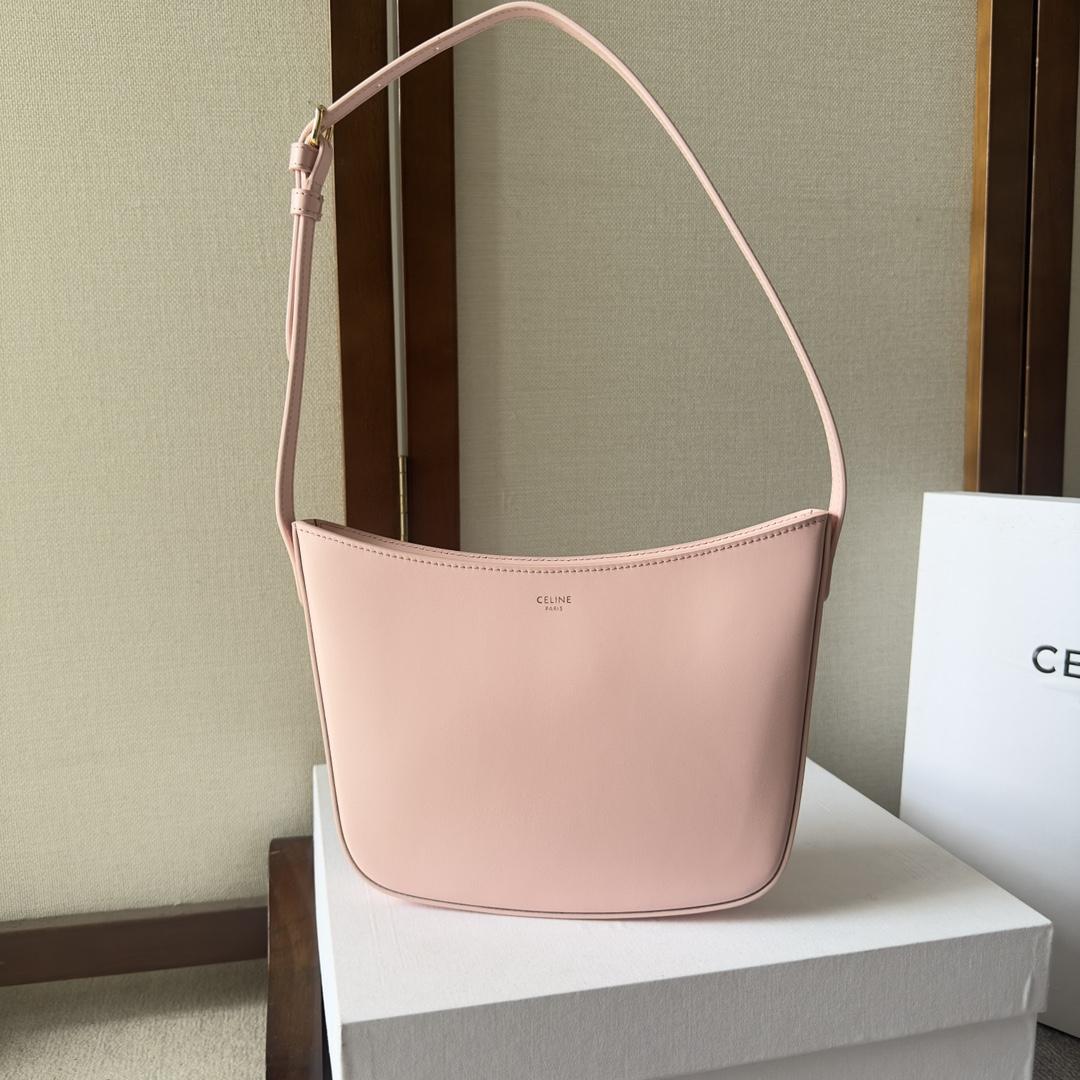 Celine Medium Celine Croque Bag In Shiny Calfskin Pink - DopestKickz
