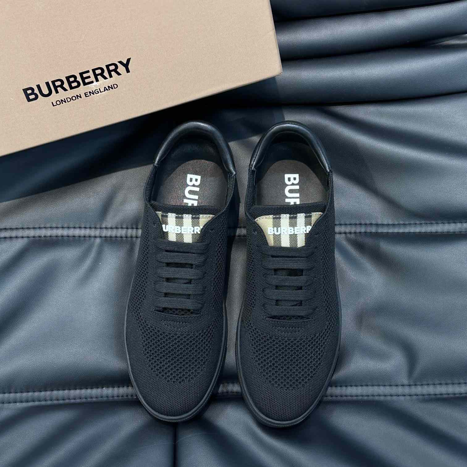 Burberry Nylon, Leather And Cotton Sneakers - DopestKickz