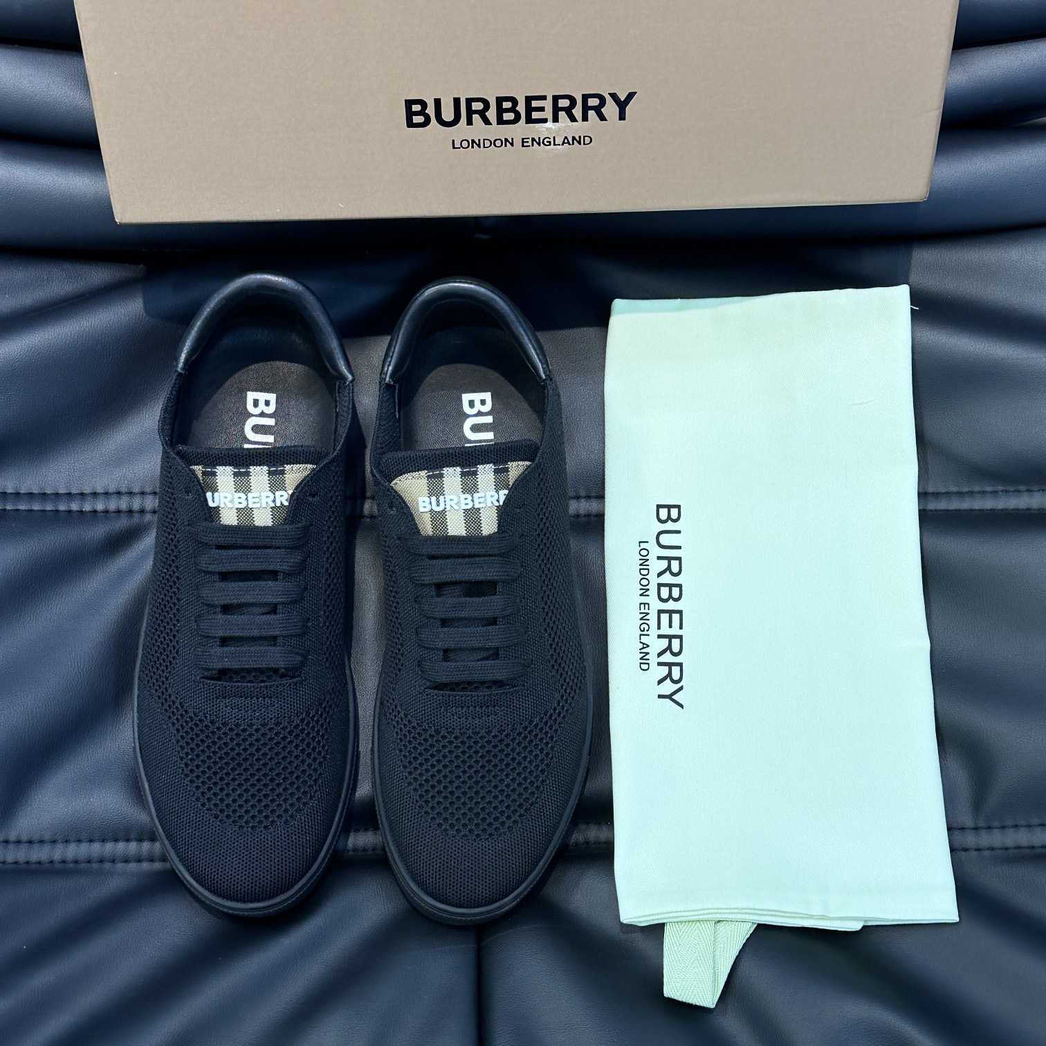 Burberry Nylon, Leather And Cotton Sneakers - DopestKickz