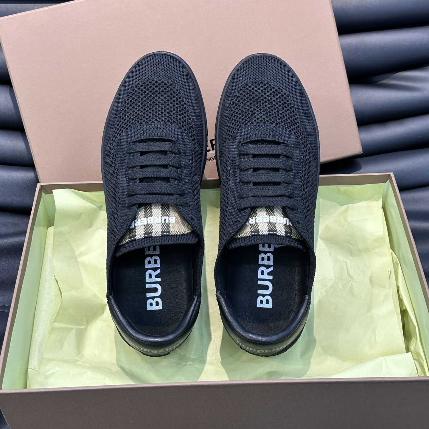 Burberry Nylon, Leather And Cotton Sneakers - DopestKickz