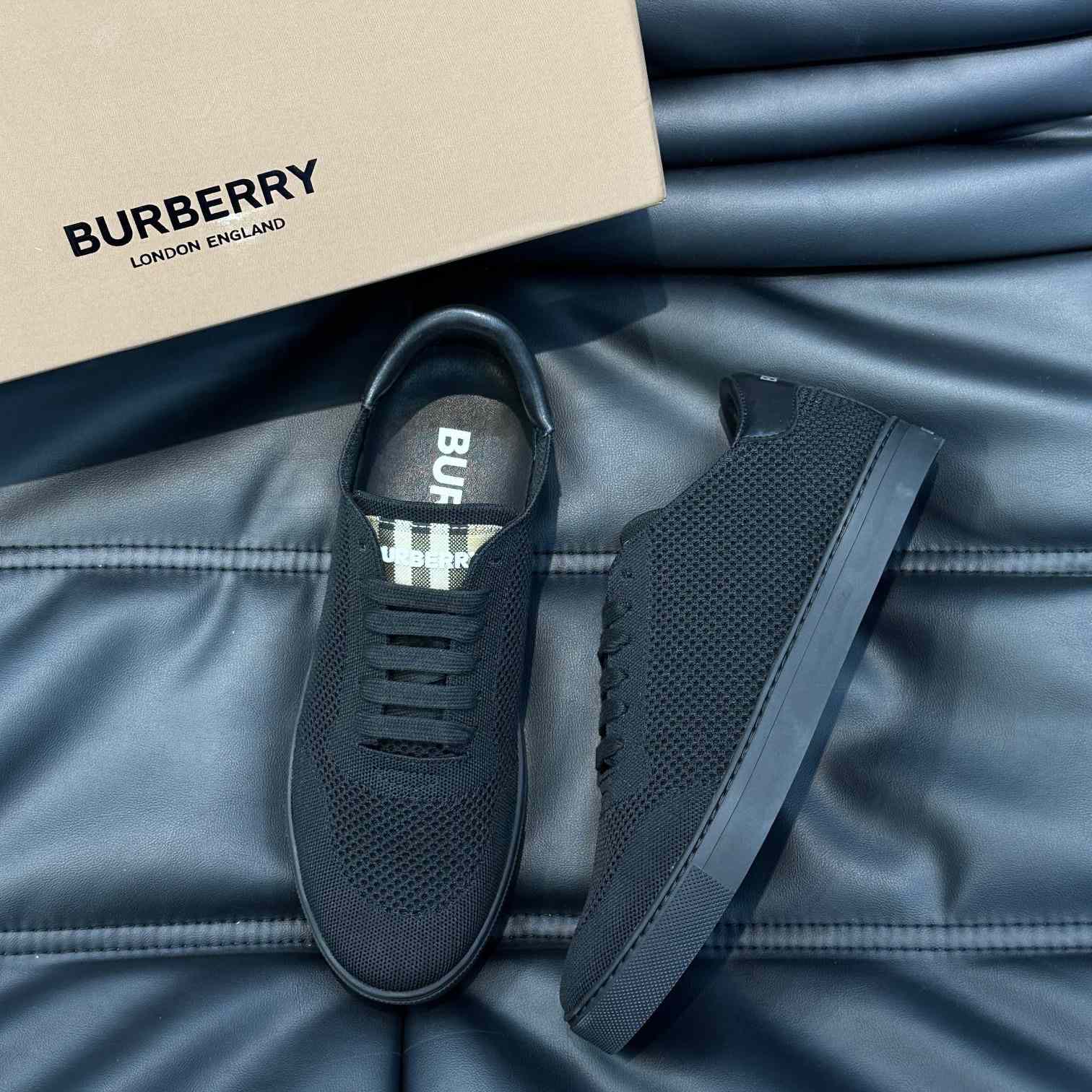 Burberry Nylon, Leather And Cotton Sneakers - DopestKickz