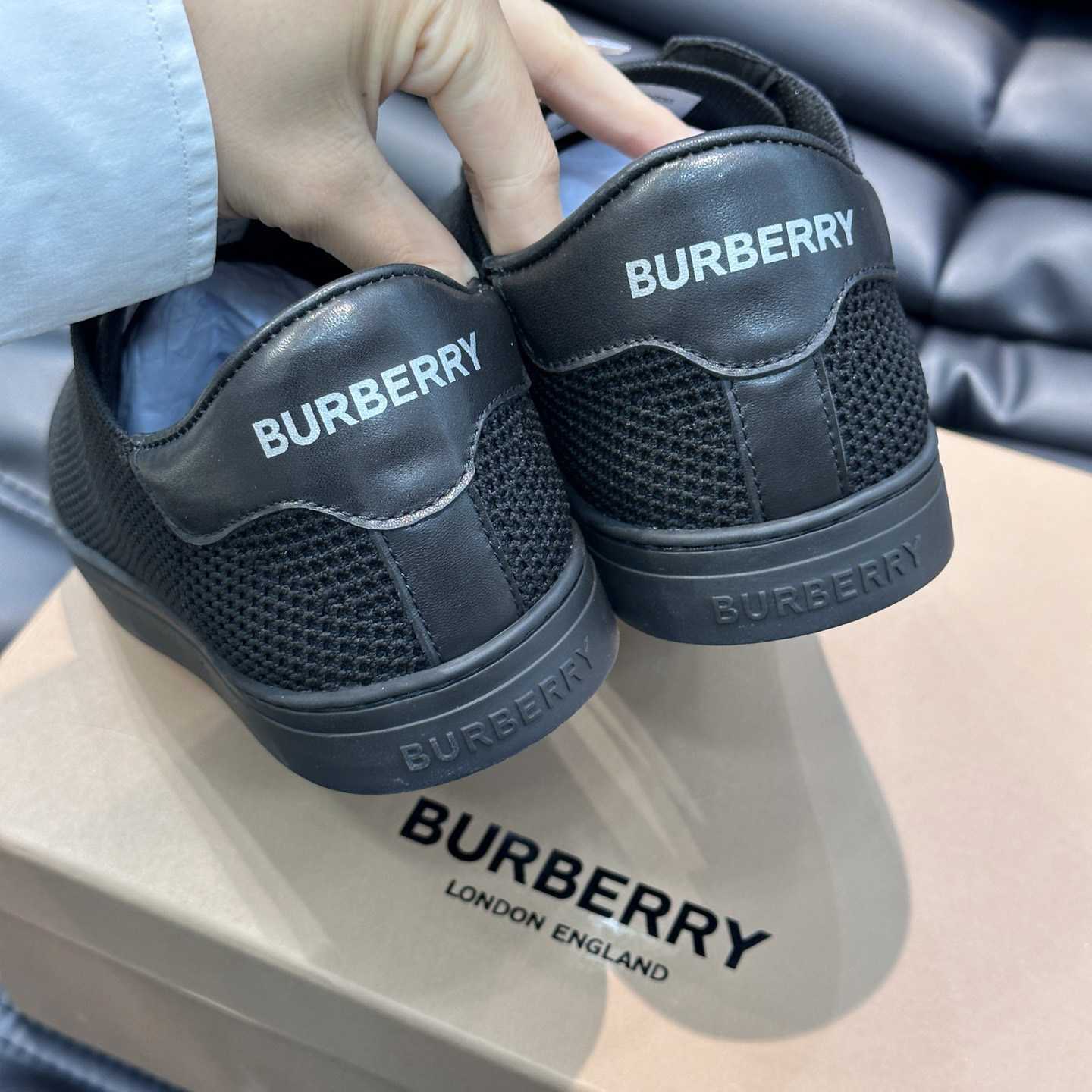 Burberry Nylon, Leather And Cotton Sneakers - DopestKickz