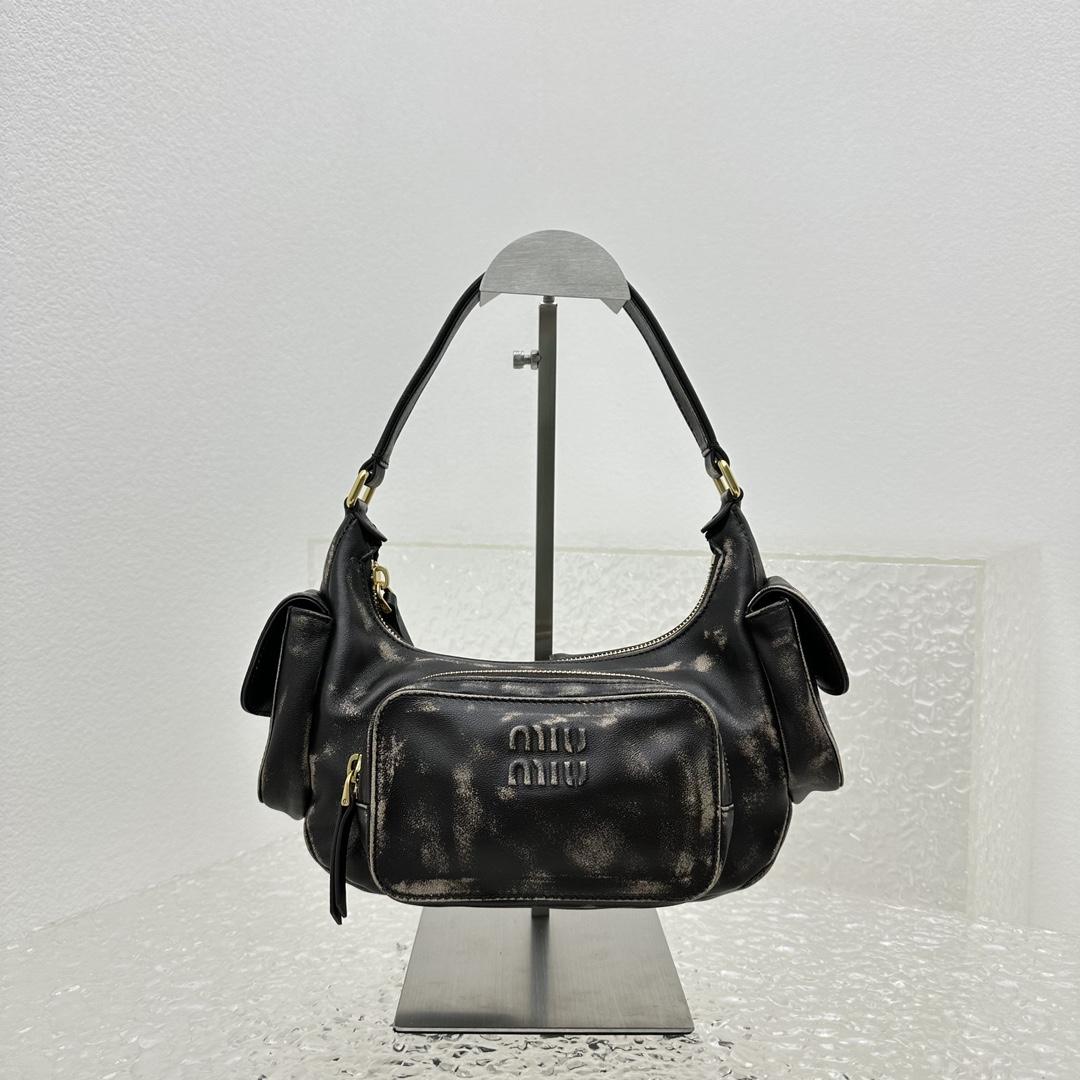 Miu Miu Nappa Leather Hobo Bag - DopestKickz