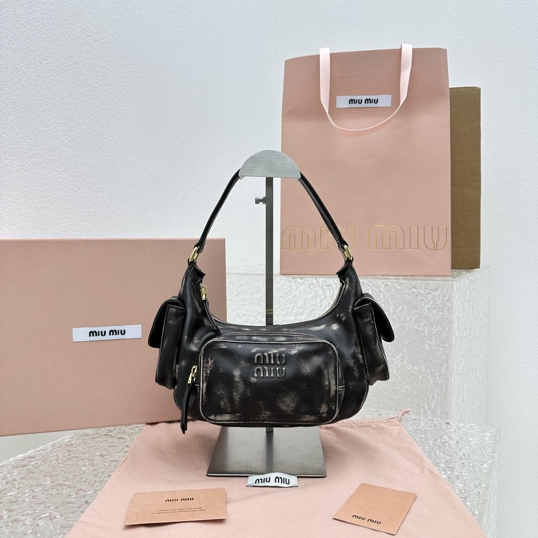 Miu Miu Nappa Leather Hobo Bag - DopestKickz