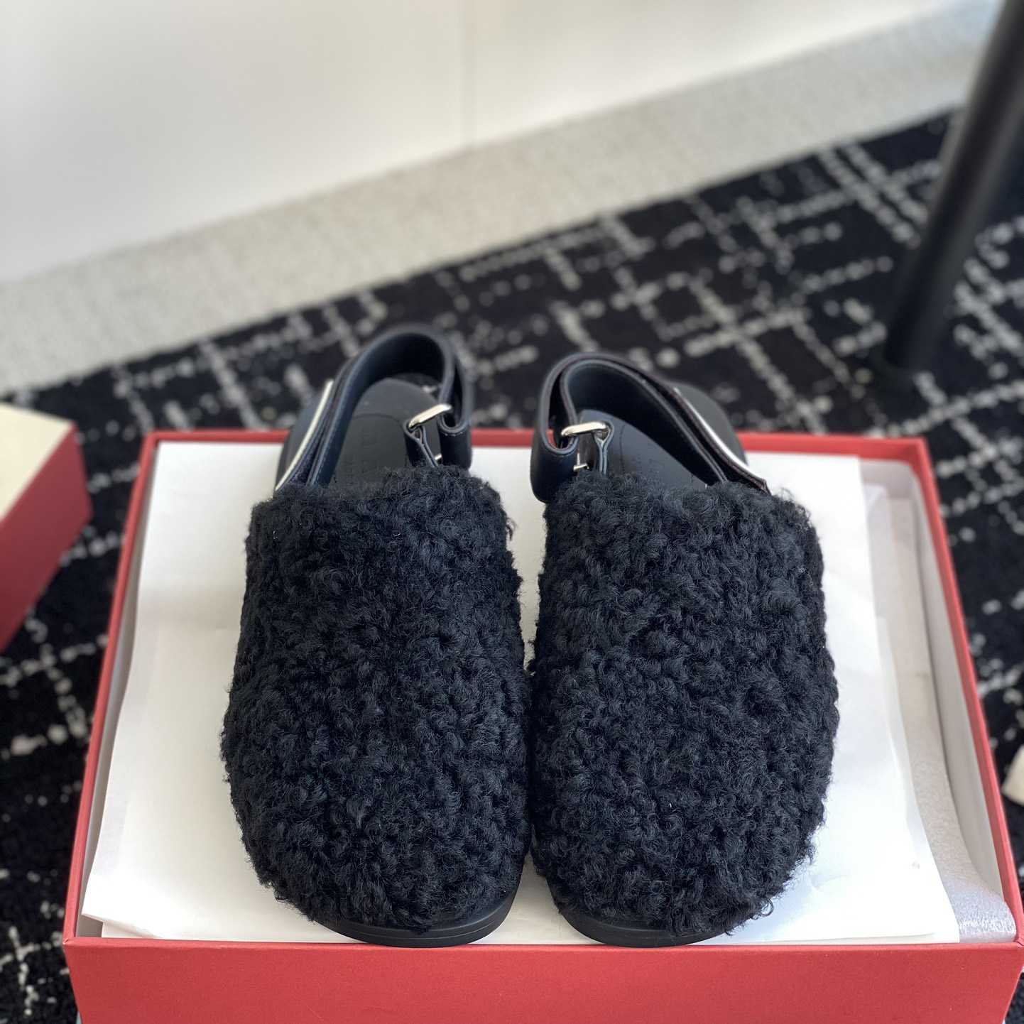 Marni Black Shearling Sabot - DopestKickz