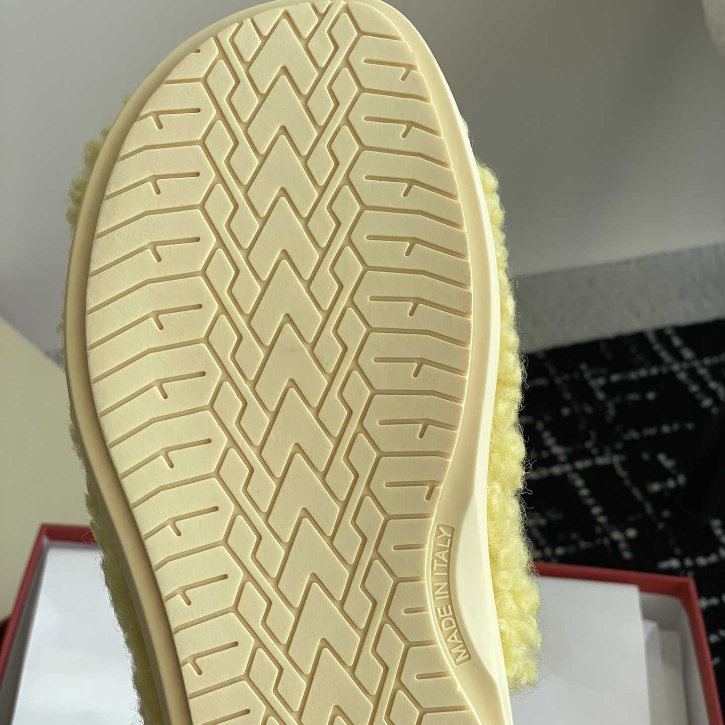 Marni Light Yellow Shearling Sabot - DopestKickz