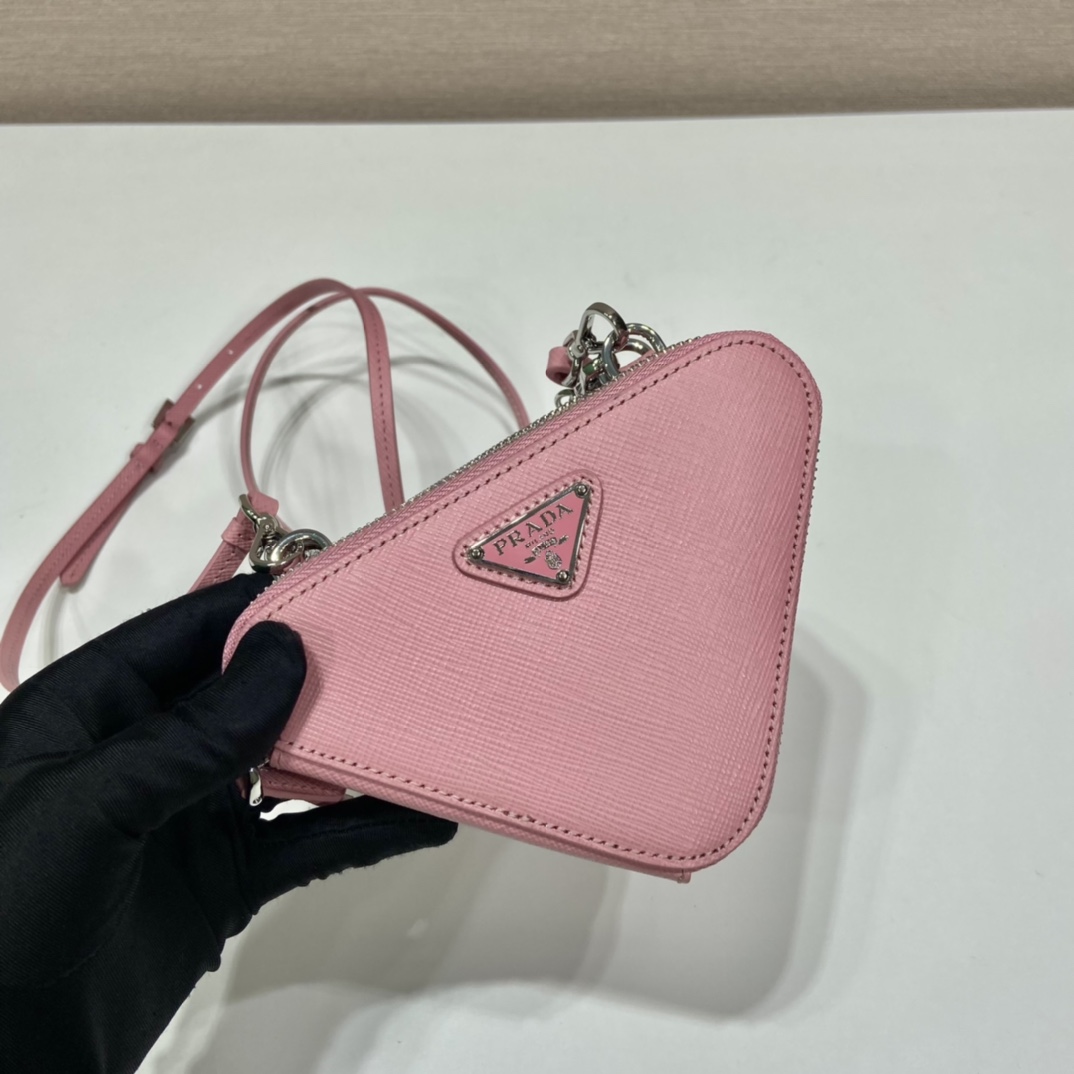 Prada Saffiano Leather Mini Pouch - DopestKickz