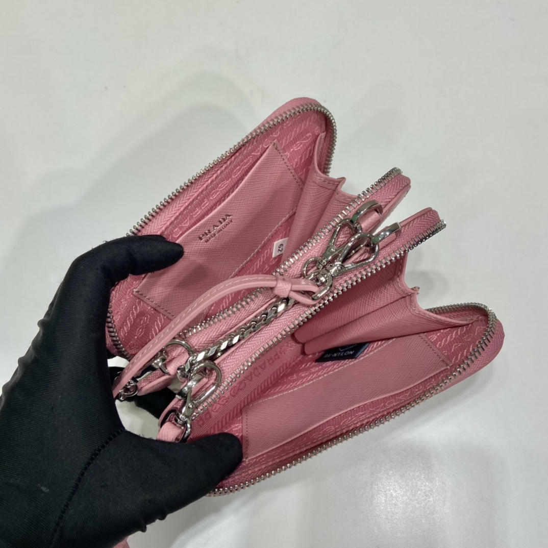 Prada Saffiano Leather Mini Pouch - DopestKickz