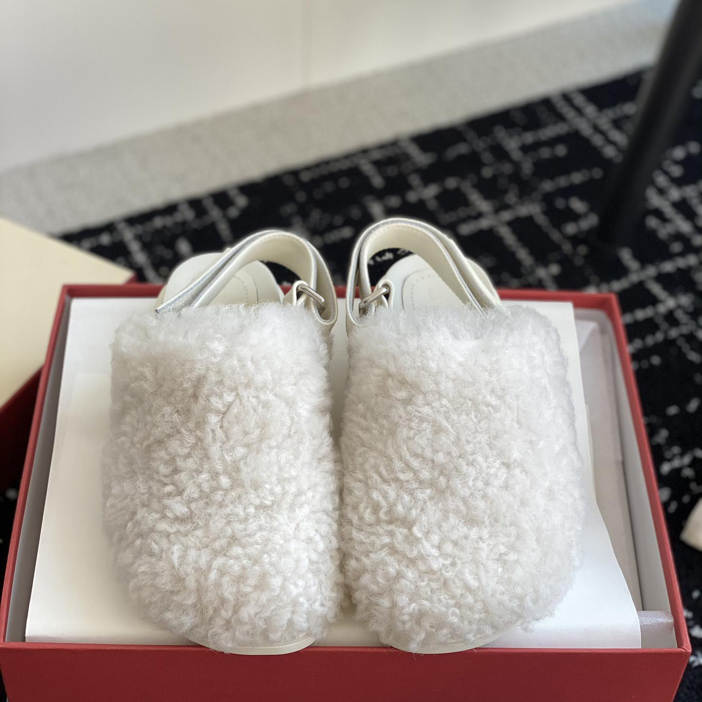Marni White Shearling Sabot - DopestKickz