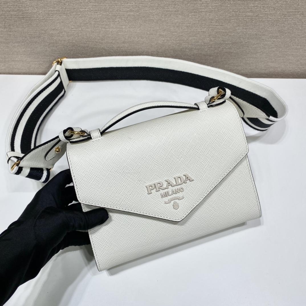 Prada Monochrome Saffiano And Leather Bag - DopestKickz
