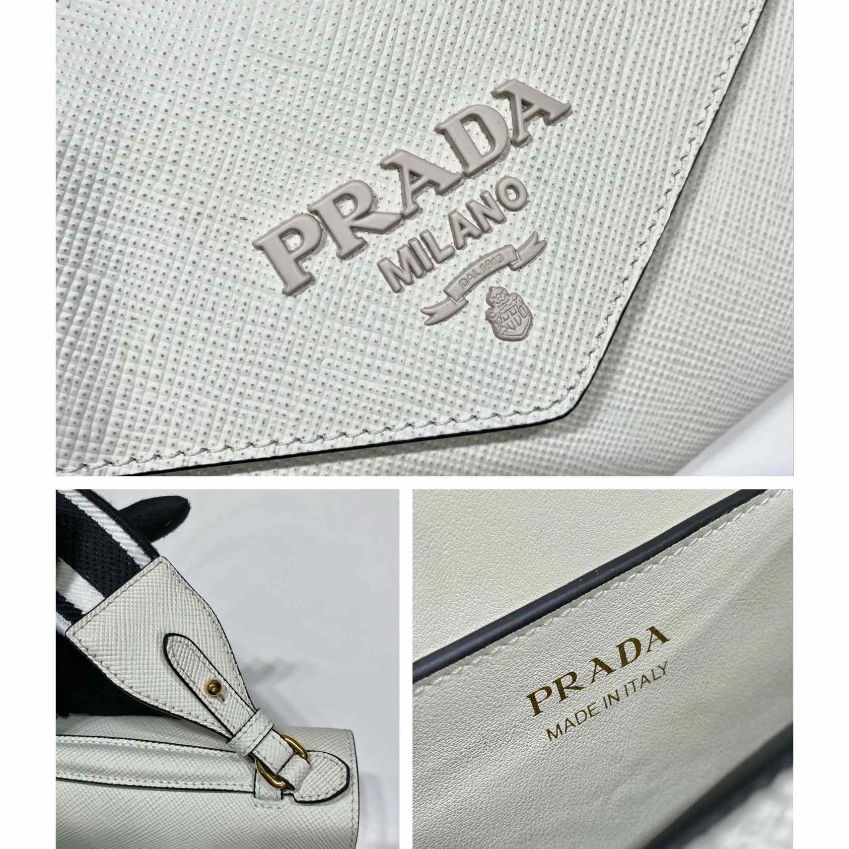 Prada Monochrome Saffiano And Leather Bag - DopestKickz