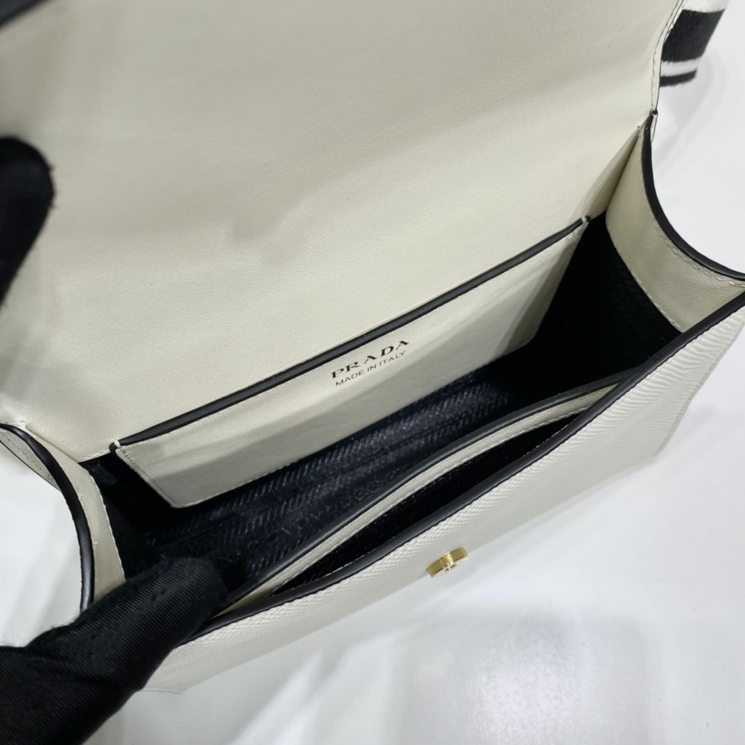 Prada Monochrome Saffiano And Leather Bag - DopestKickz