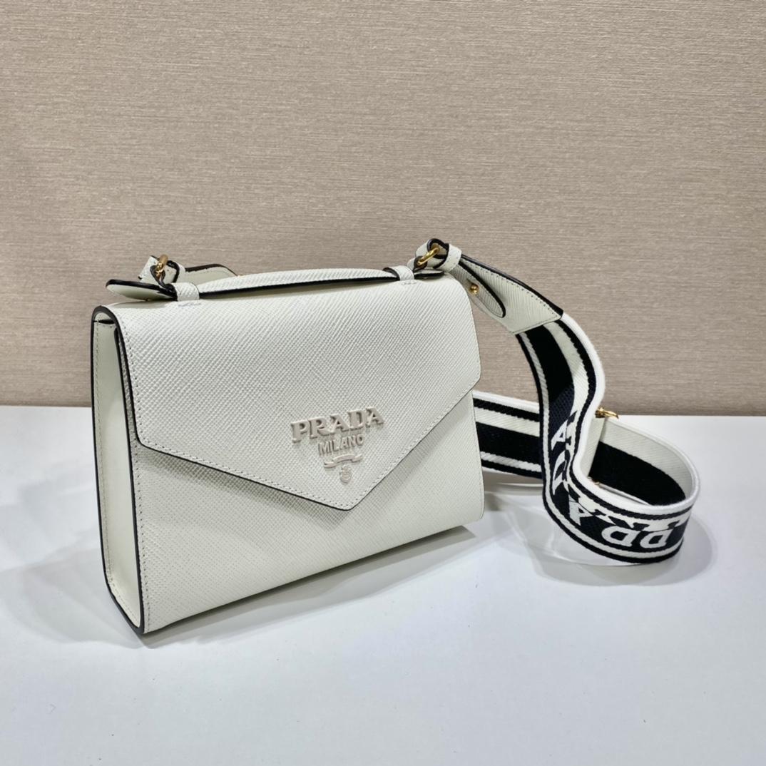 Prada Monochrome Saffiano And Leather Bag - DopestKickz