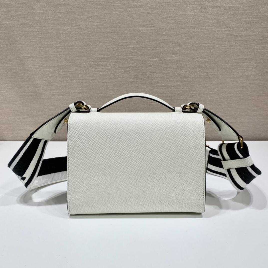 Prada Monochrome Saffiano And Leather Bag - DopestKickz
