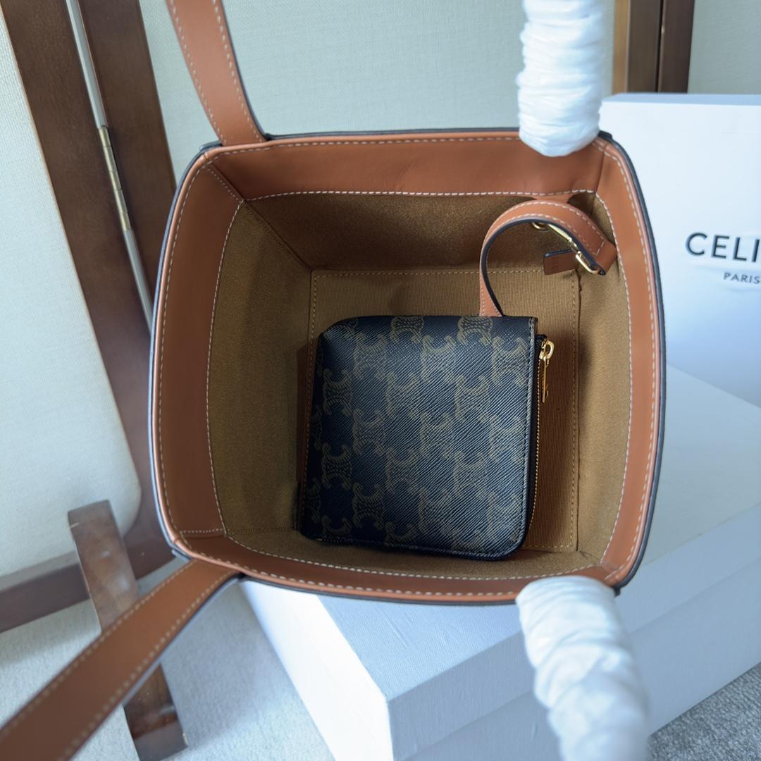 Celine Cube Bag Cuir Triomphe in Triomphe Canvas and Calfskin (15-15-15cm) - DopestKickz