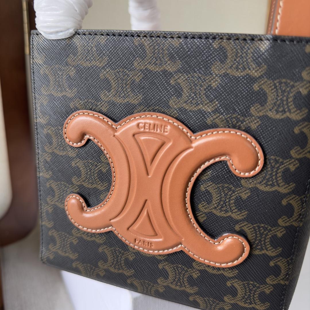 Celine Cube Bag Cuir Triomphe in Triomphe Canvas and Calfskin (15-15-15cm) - DopestKickz