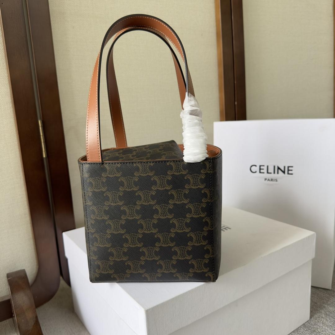 Celine Cube Bag Cuir Triomphe in Triomphe Canvas and Calfskin (15-15-15cm) - DopestKickz