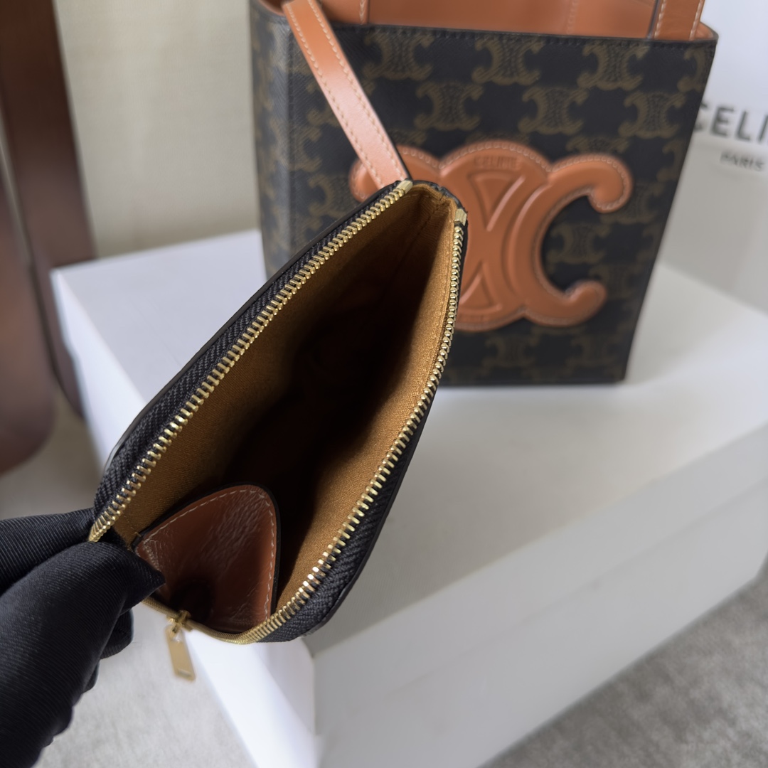 Celine Cube Bag Cuir Triomphe in Triomphe Canvas and Calfskin (15-15-15cm) - DopestKickz