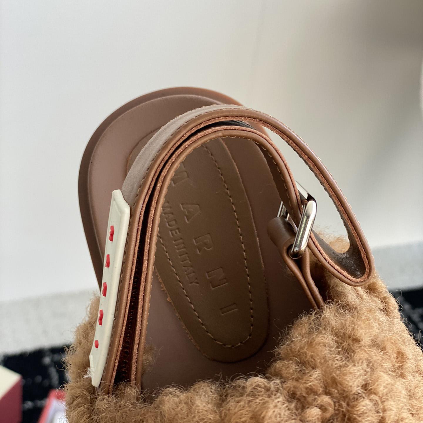 Marni Brown Shearling Sabot - DopestKickz