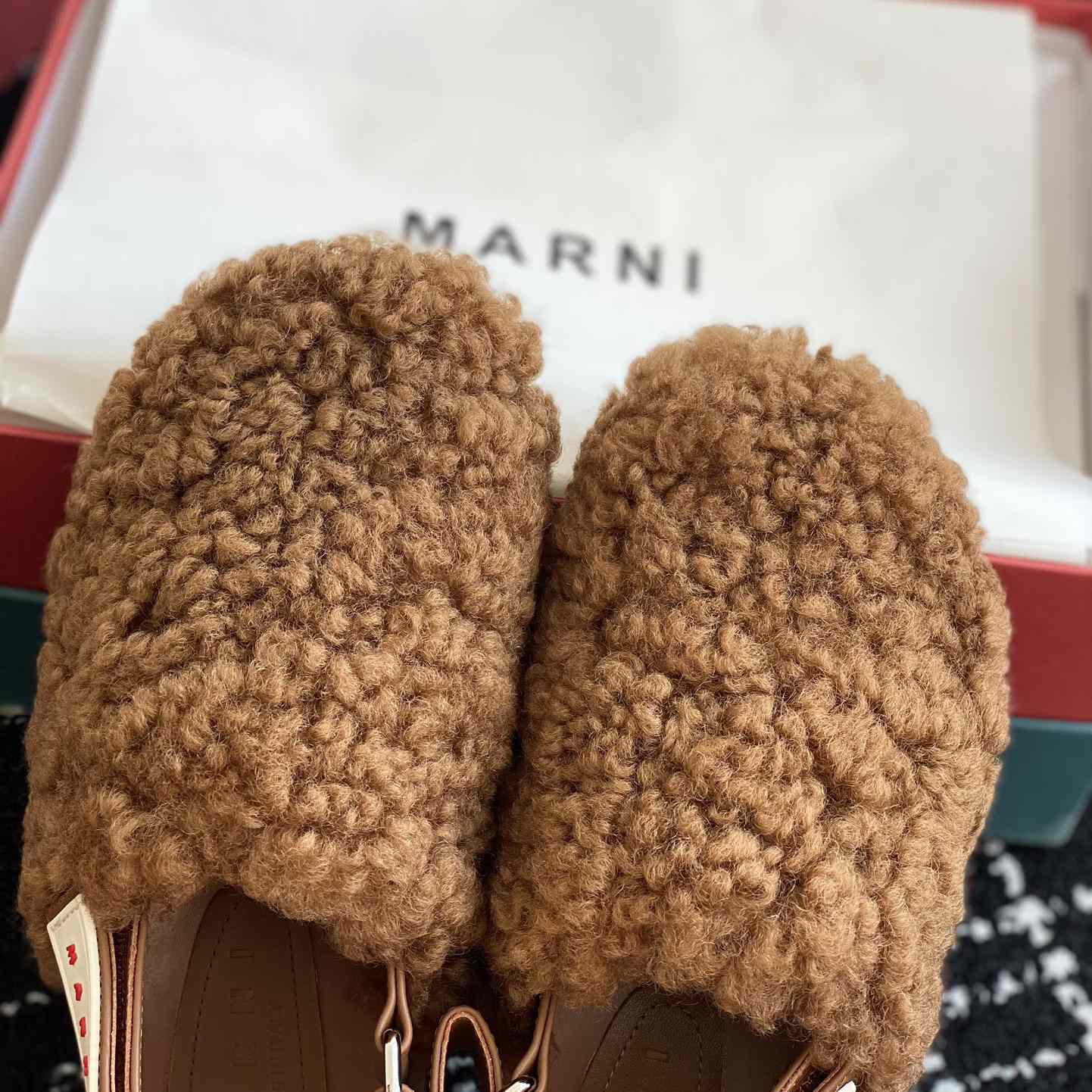 Marni Brown Shearling Sabot - DopestKickz