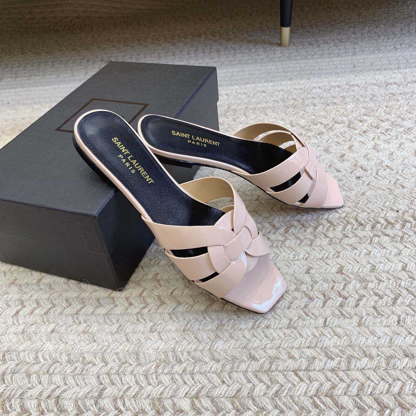 Saint Laurent Tribute Flat Sandals - DopestKickz