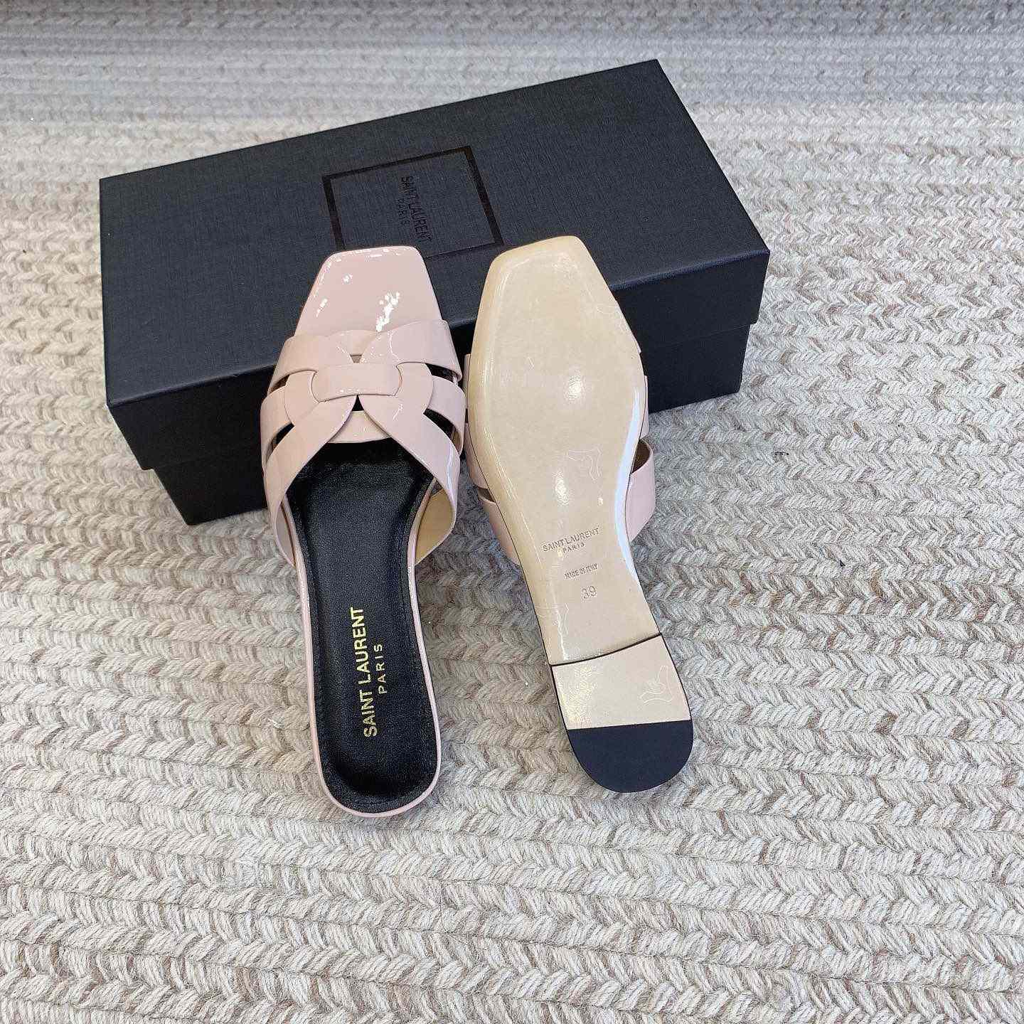 Saint Laurent Tribute Flat Sandals - DopestKickz