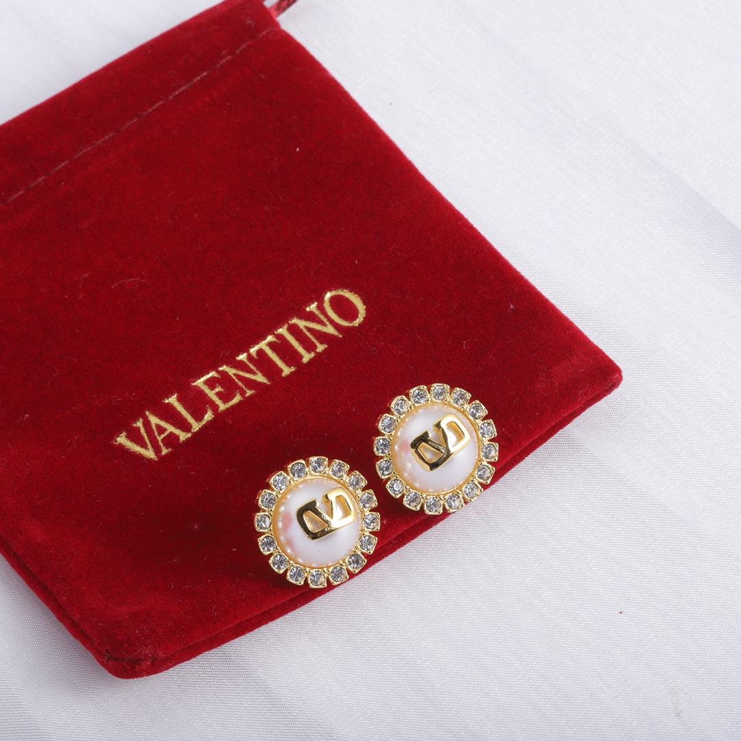 Valenti Garavani VLogo Signature Crystal Stud Earrings - DopestKickz