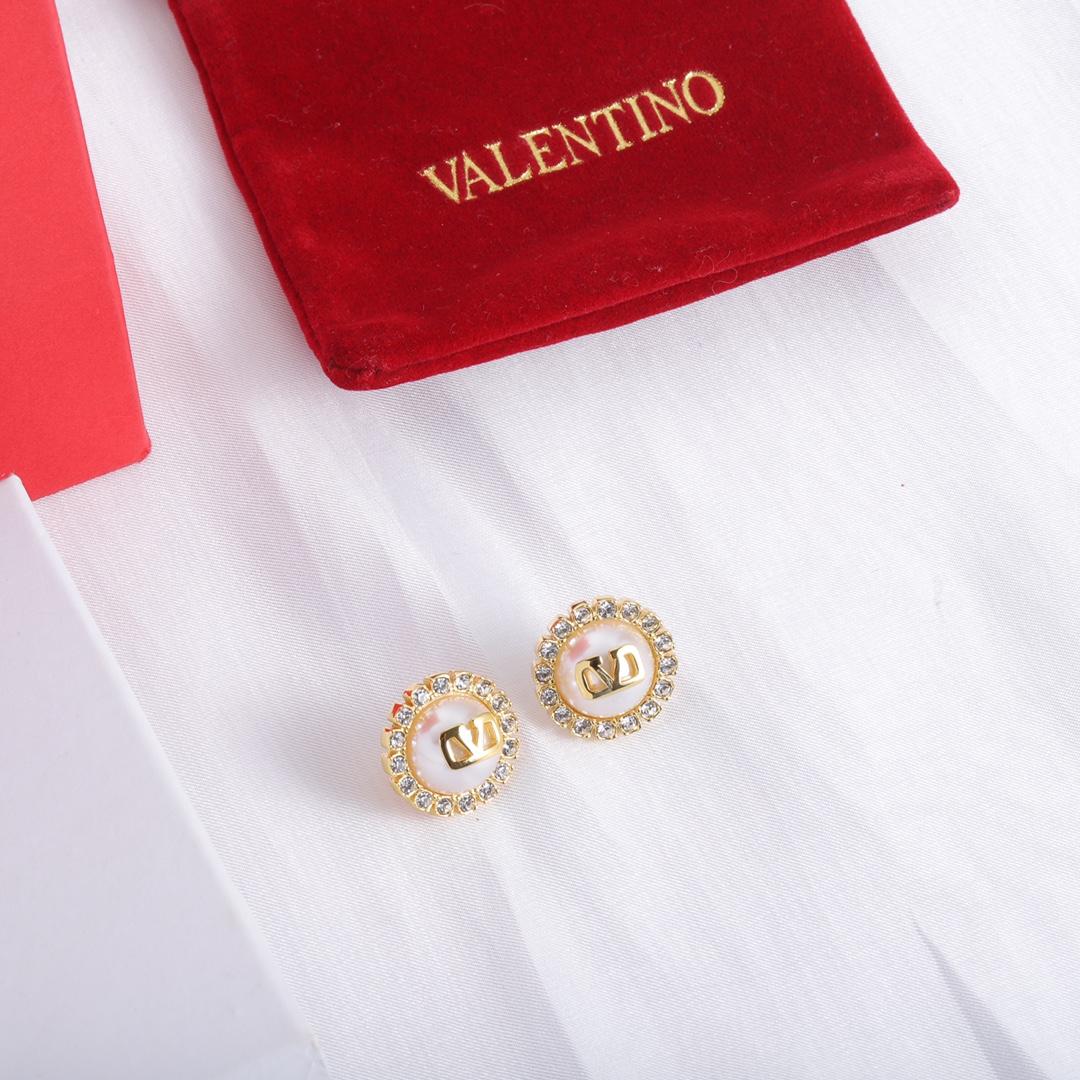 Valenti Garavani VLogo Signature Crystal Stud Earrings - DopestKickz