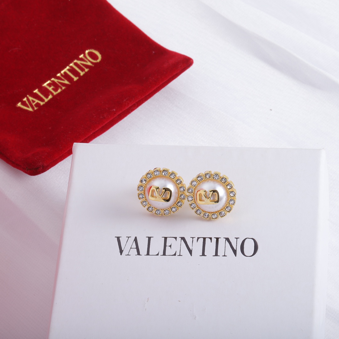 Valenti Garavani VLogo Signature Crystal Stud Earrings - DopestKickz