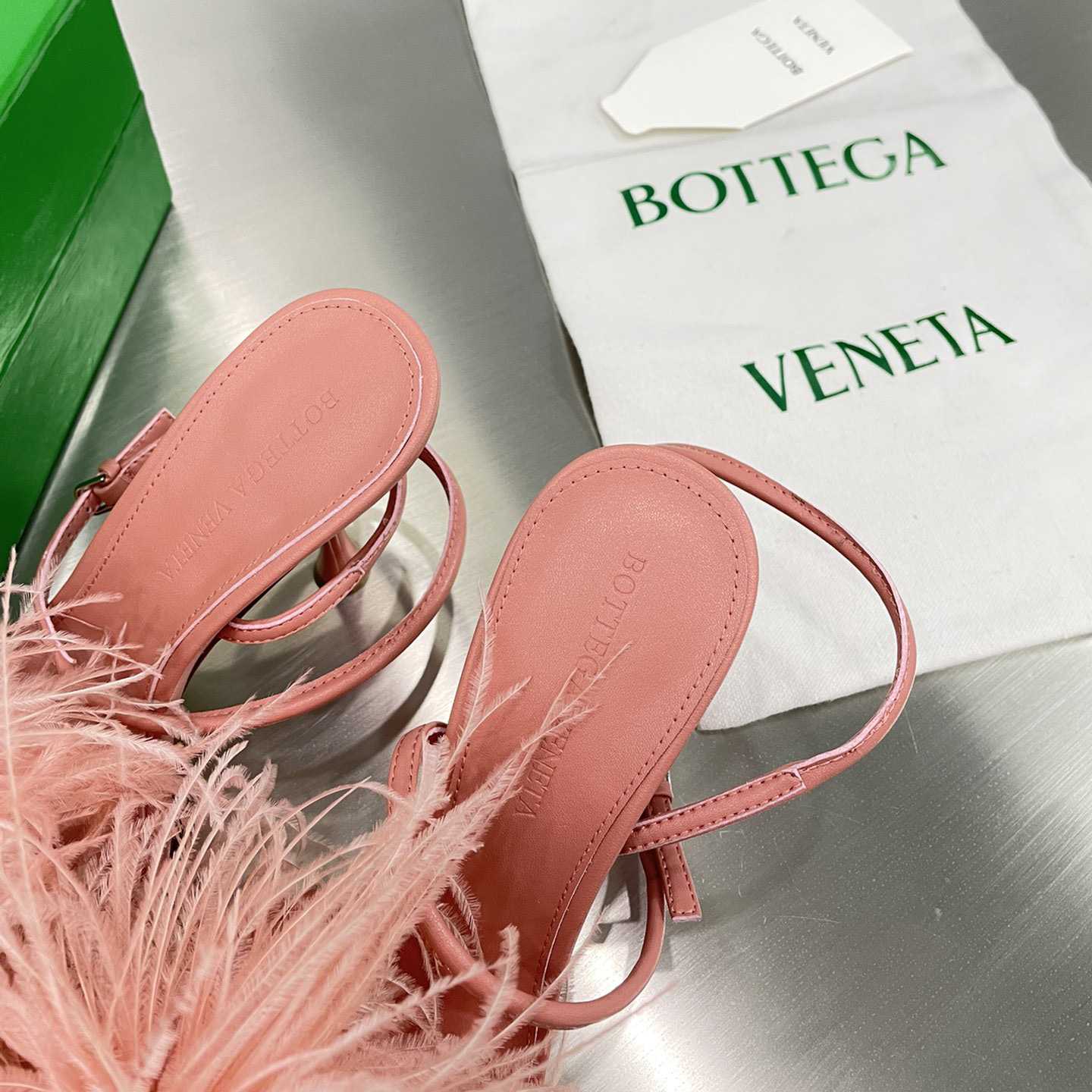 Bottega Veneta Pink Leather Sandal  - DopestKickz