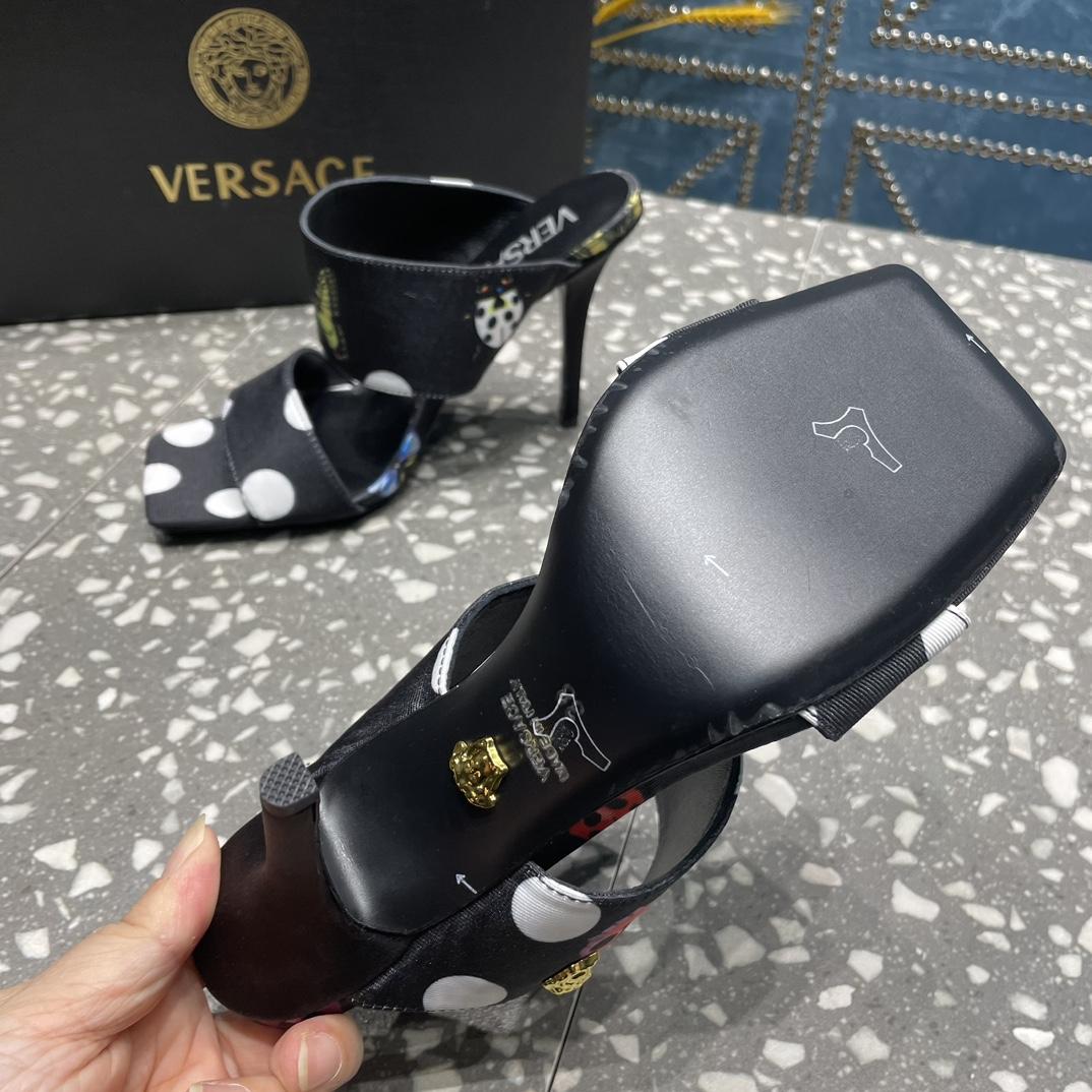 Versace Butterflies Canvas High Heel Mules - DopestKickz