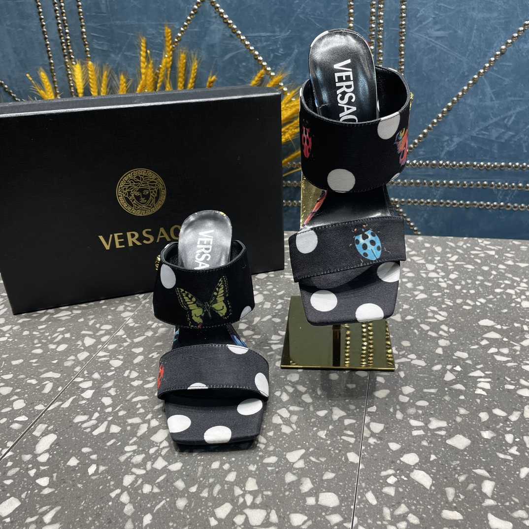 Versace Butterflies Canvas High Heel Mules - DopestKickz