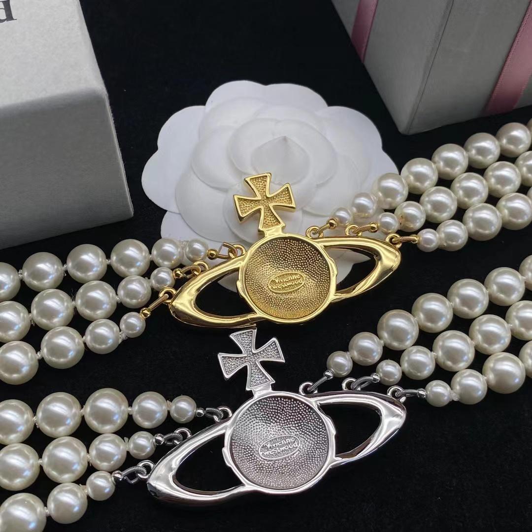 Vivienne Westwood Bas Relief Gold-tone and Faux Pearl Choker - DopestKickz